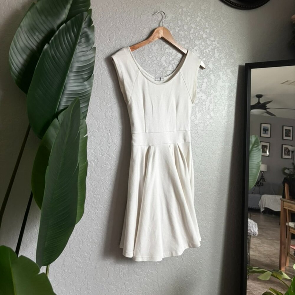 Cotton On White Fit & Flare Dress – Cap Sleeve, Skater Style